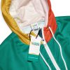 close up of womens- Somebodys hero cropped-windbreaker-multi-color with hang tag