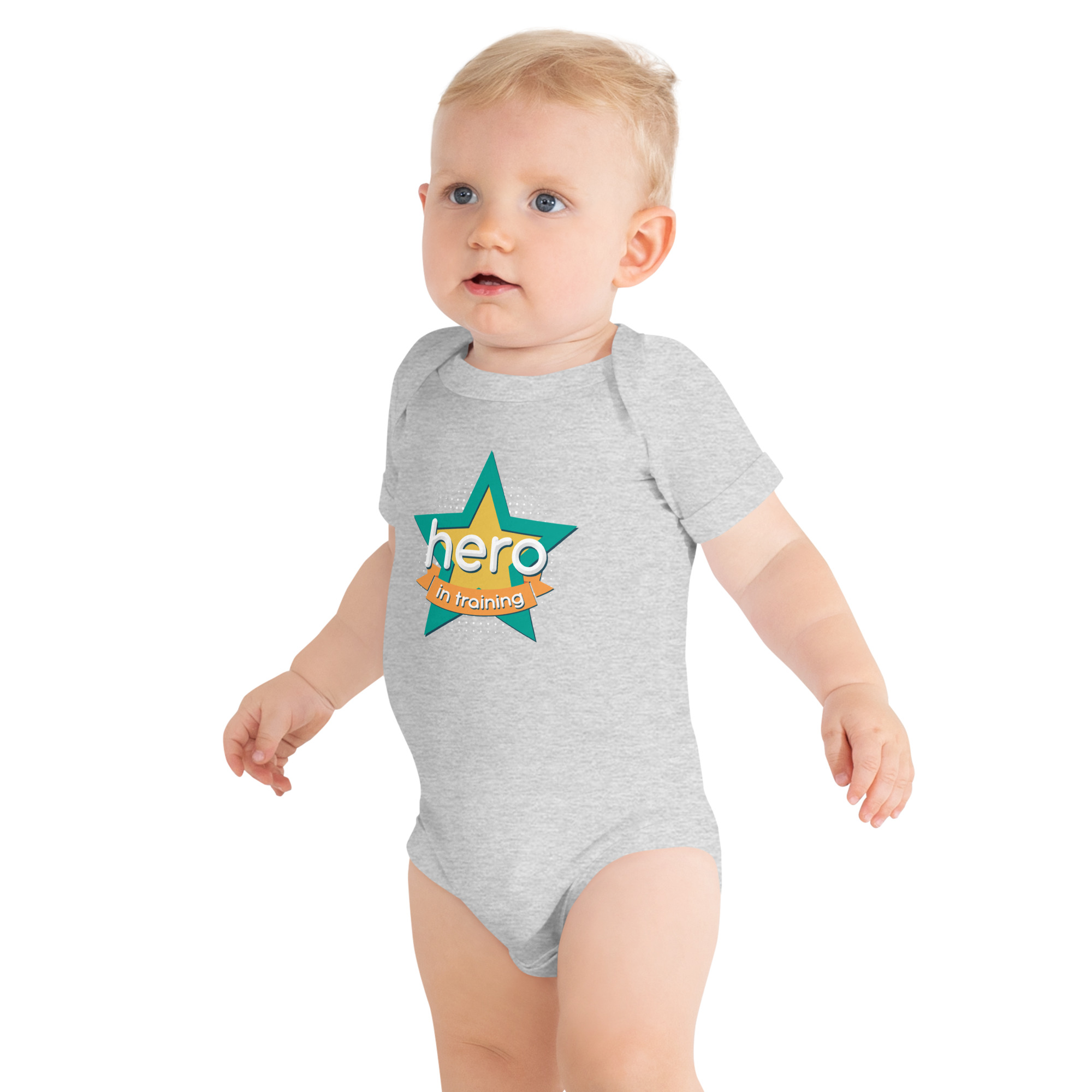 baby short sleeve one piece athletic heather front 67058706682e8