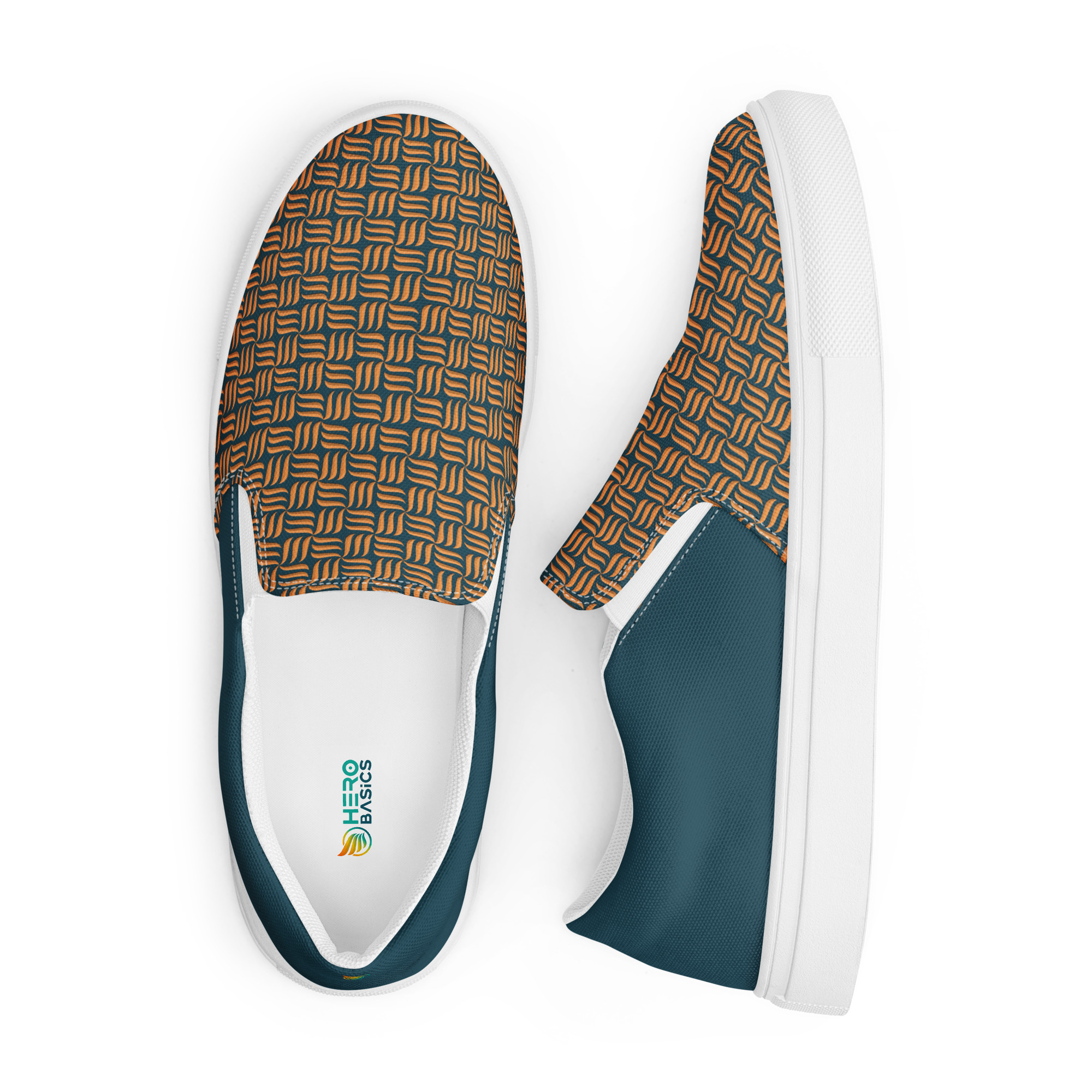 a pair of shoes with a patternon canvas shoes for men