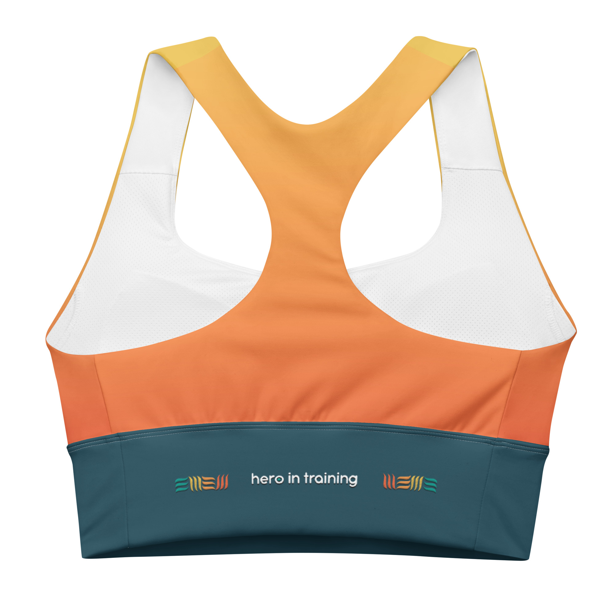 Woman wearing hero in training longline sports bra by Hero Basics