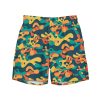Recycled Camo Swim Trunks with a colorful camouflage pattern