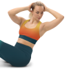 a woman doing a sit up in a hero in training longline sports brad by hero Basics