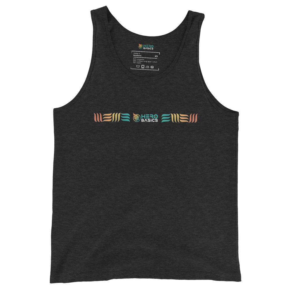 mens staple tank top charcoal black triblend front 6854a6384188b
